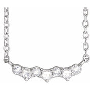 Platinum .07 CTW Scattered Rose-Cut Natural Diamond 18" Necklace