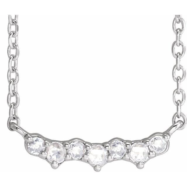 Platinum .07 CTW Scattered Rose-Cut Natural Diamond 18" Necklace
