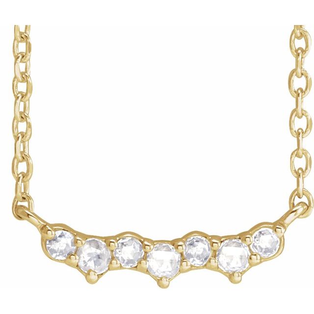 14K Yellow Gold .07 CTW Scattered Rose-Cut Natural Diamond Necklace - 18"