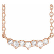 14K Rose .07 CTW Scattered Rose-Cut Natural Diamond 18" Necklace