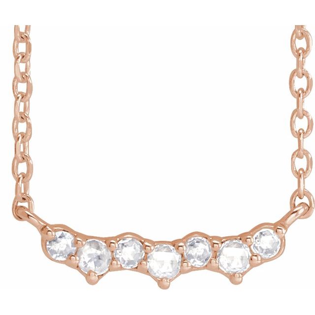 14K Rose .07 CTW Scattered Rose-Cut Natural Diamond 18" Necklace