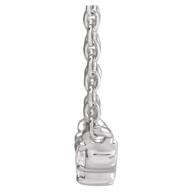 Platinum .07 CTW Scattered Rose-Cut Natural Diamond 18" Necklace