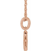 14K Rose .01 CTW Natural Diamond Ampersand 16-18" Necklace