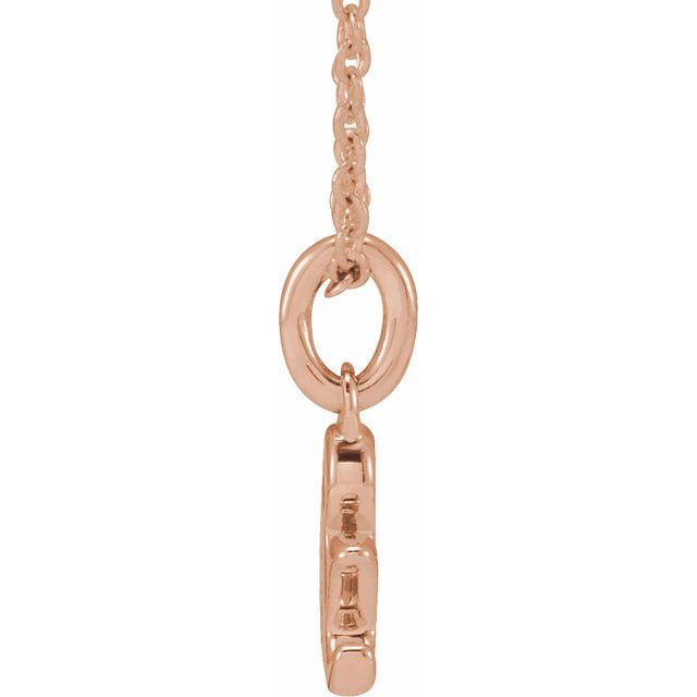14K Rose .01 CTW Natural Diamond Ampersand 16-18" Necklace