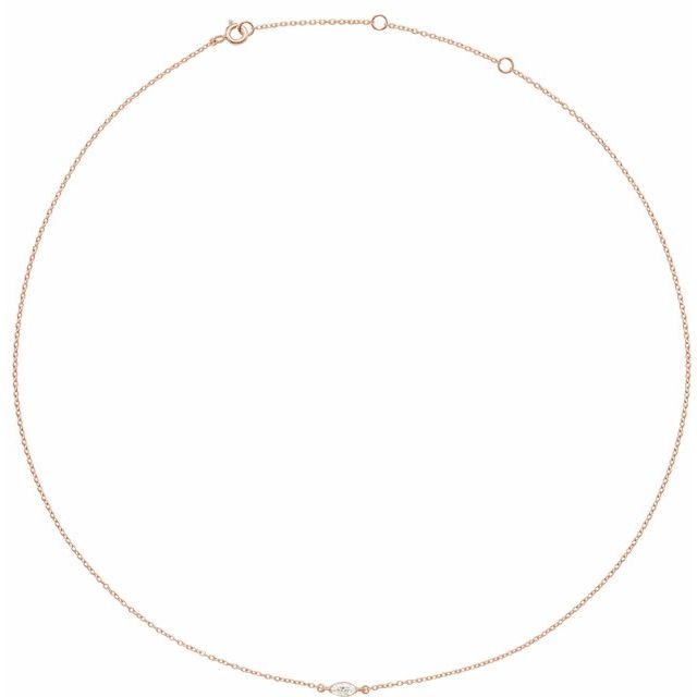 14K 1/4 CT Lab-Grown Diamond Necklace 16-18"
