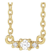 14K .04 CTW Natural Diamond 18" Necklace in Yellow, White, and Rose Gold Options