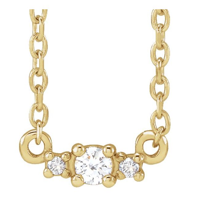 14K .04 CTW Natural Diamond 18" Necklace in Yellow, White, and Rose Gold Options