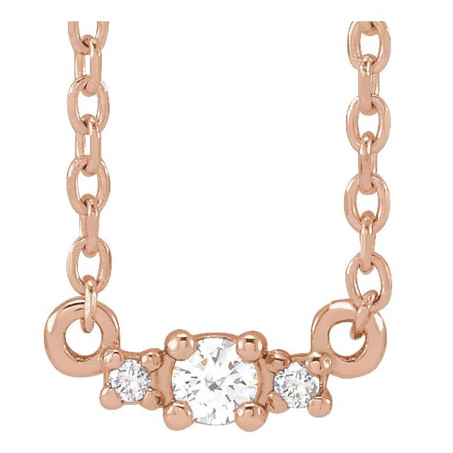 14K .04 CTW Natural Diamond 18" Necklace in Yellow, White, and Rose Gold Options
