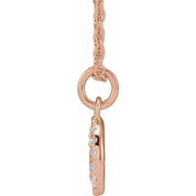 14K Rose .08 CTW Natural Diamond Peace 16-18" Necklace