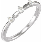 Platinum 1/10 CTW Rose-Cut Natural Diamond Stackable Ring