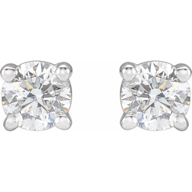 14K White 1/2 CTW Natural Diamond Stud Earrings