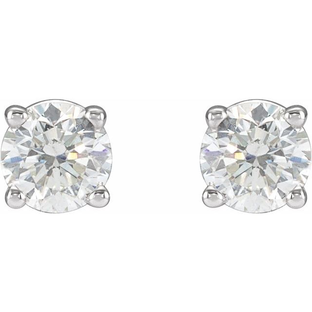 14K White 1 CTW Natural Diamond Stud Earrings