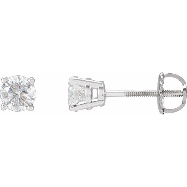 14K White 1 1/2 CTW Natural Diamond Stud Earrings