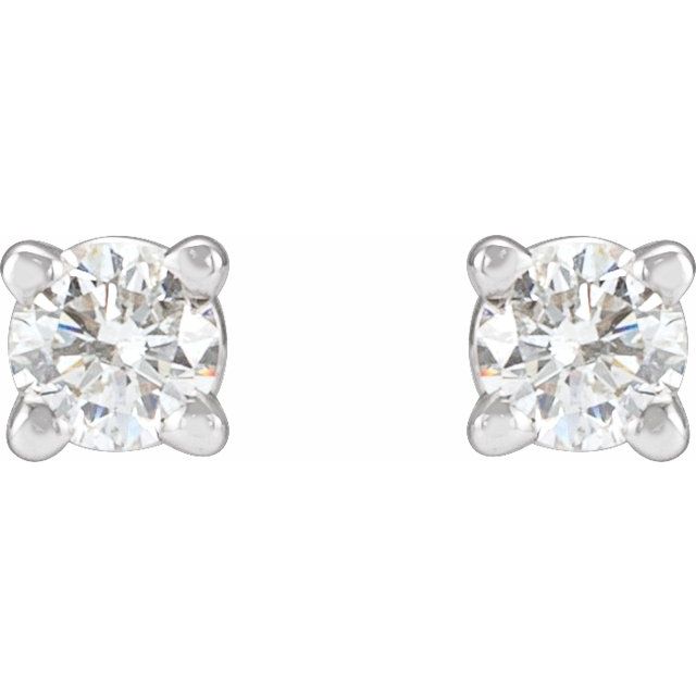 Platinum 1/5 CTW Natural Diamond Stud Earrings