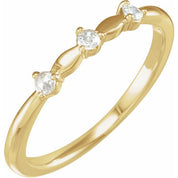 14K Yellow 1/10 CTW Rose-Cut Natural Diamond Stackable Ring