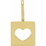 14K Yellow 14.97x8 mm Pierced Heart Charm/Pendant