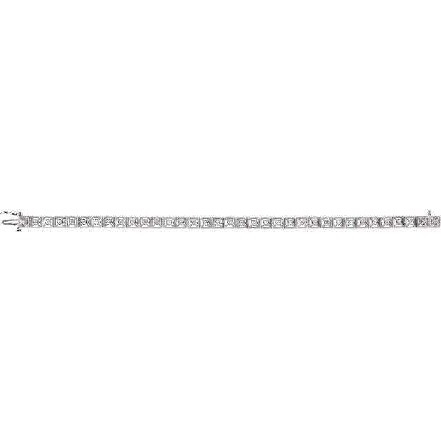 14K White 1/2 CTW Natural Diamond Line 7" Bracelet