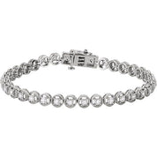 14K White 1/2 CTW Natural Diamond Line 7.25" Bracelet