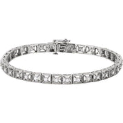 14K White 1/2 CTW Natural Diamond Line 7" Bracelet