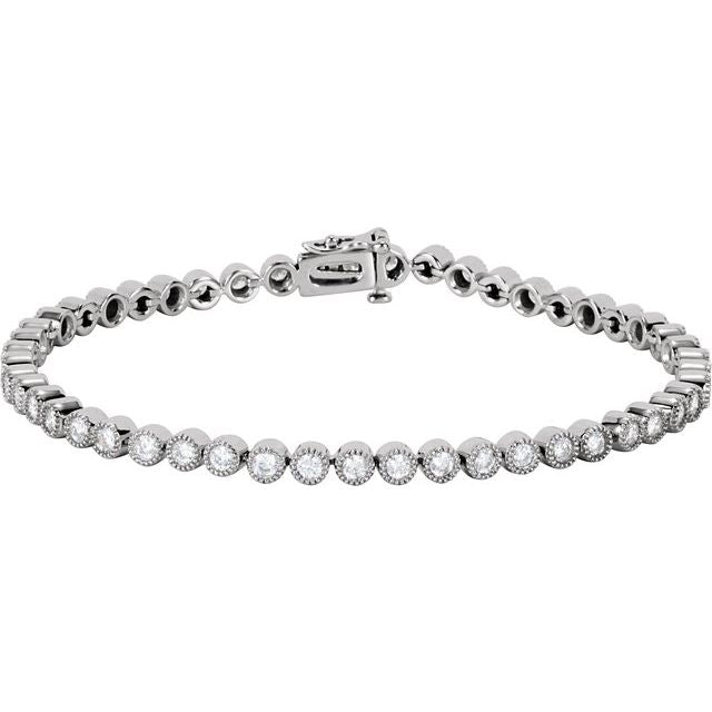 14K White 2 CTW Natural Diamond Line 7 1/4" Bracelet