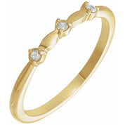 14K Yellow .03 CTW Rose-Cut Natural Diamond Stackable Ring