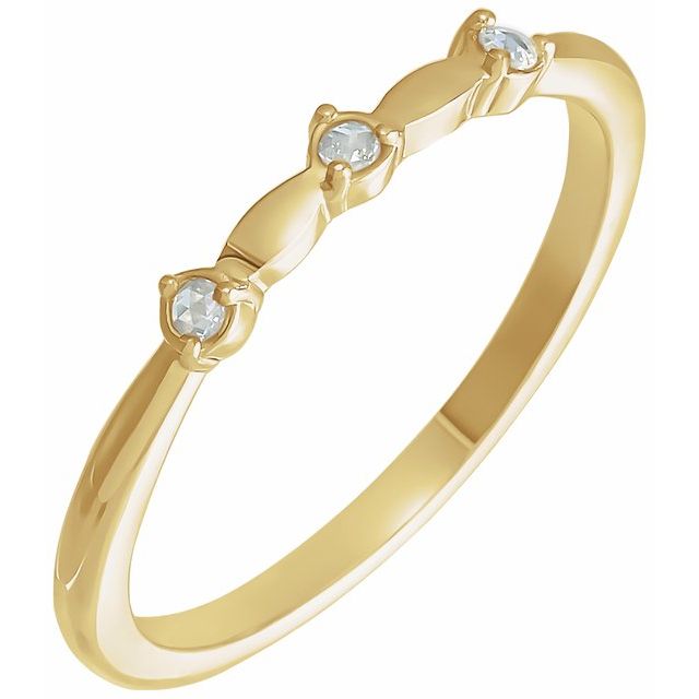 14K Yellow .03 CTW Rose-Cut Natural Diamond Stackable Ring