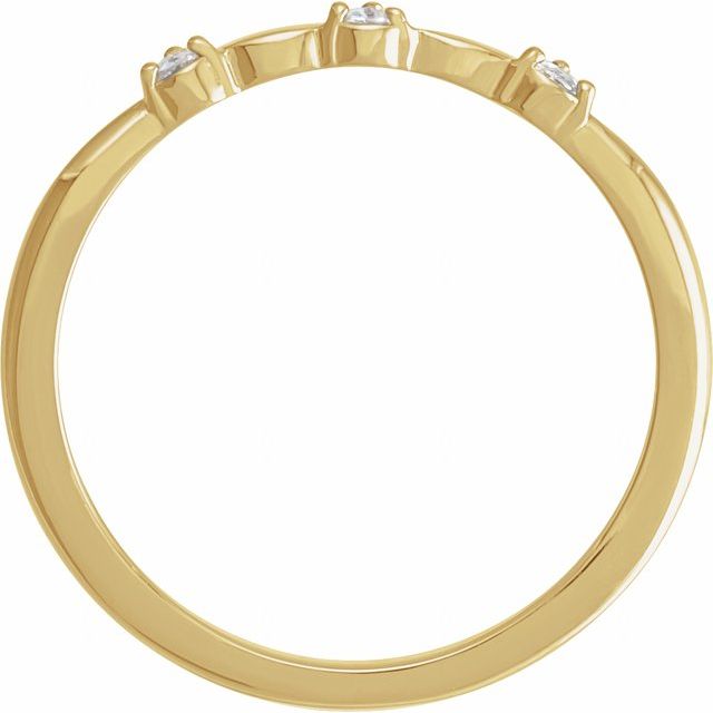 14K Yellow .03 CTW Rose-Cut Natural Diamond Stackable Ring