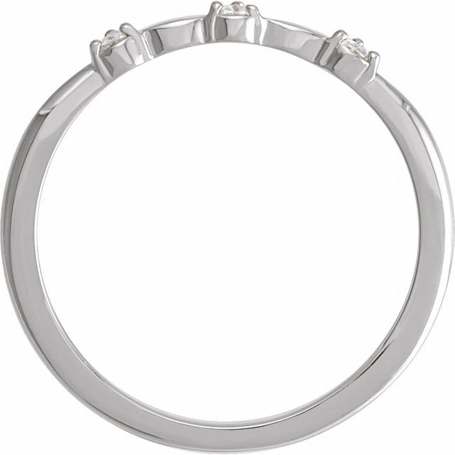 Platinum .03 CTW Rose-Cut Natural Diamond Stackable Ring