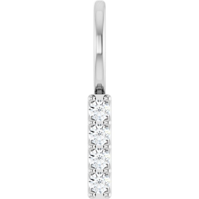 Platinum .07 CTW Natural Diamond Bar Charm/Pendant
