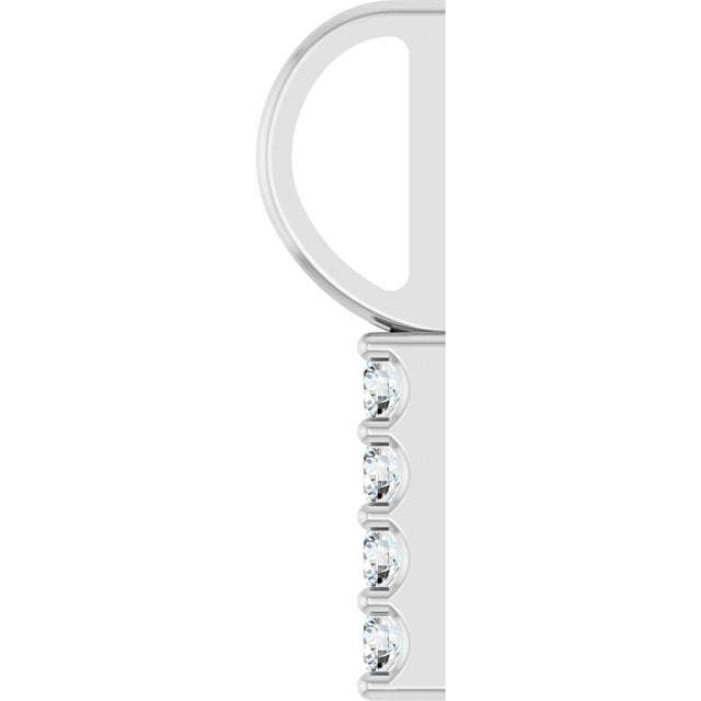 Platinum .07 CTW Natural Diamond Bar Charm/Pendant