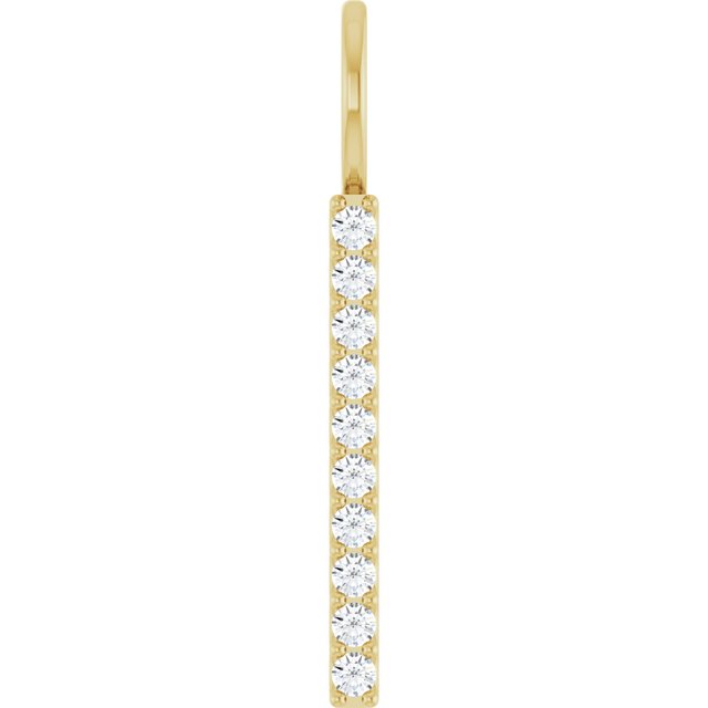 14K Yellow 1/6 CTW Natural Diamond Bar Charm/Pendant