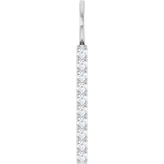 14K White 1/6 CTW Lab-Grown Diamond Bar Charm/Pendant
