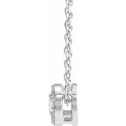 Sterling Silver 1/5 CTW Rose-Cut Natural Diamond Halo-Style 16-18" Necklace