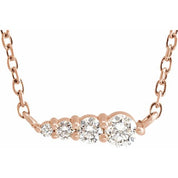 14K Rose 1/10 CTW Natural Diamond Graduated 16" Necklace