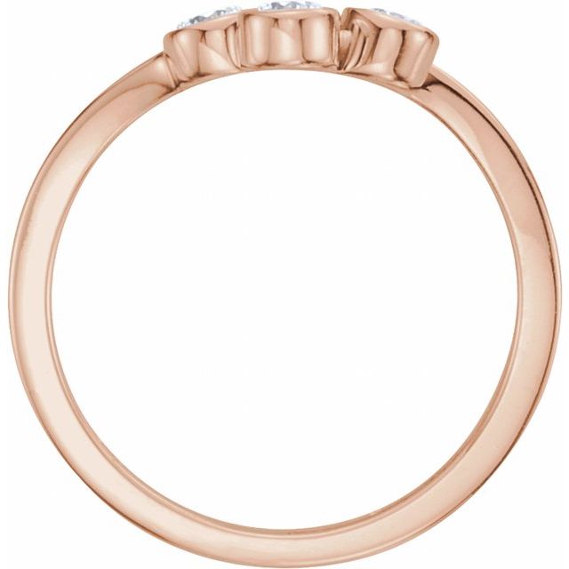 14K Rose 1/3 CTW Natural Diamond Three-Stone Ring