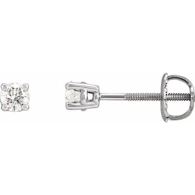 Platinum 1/3 CTW Natural Diamond Stud Earrings