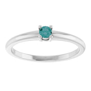 Sterling Silver Lab-Grown Alexandrite Ring