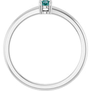 Sterling Silver Lab-Grown Alexandrite Ring