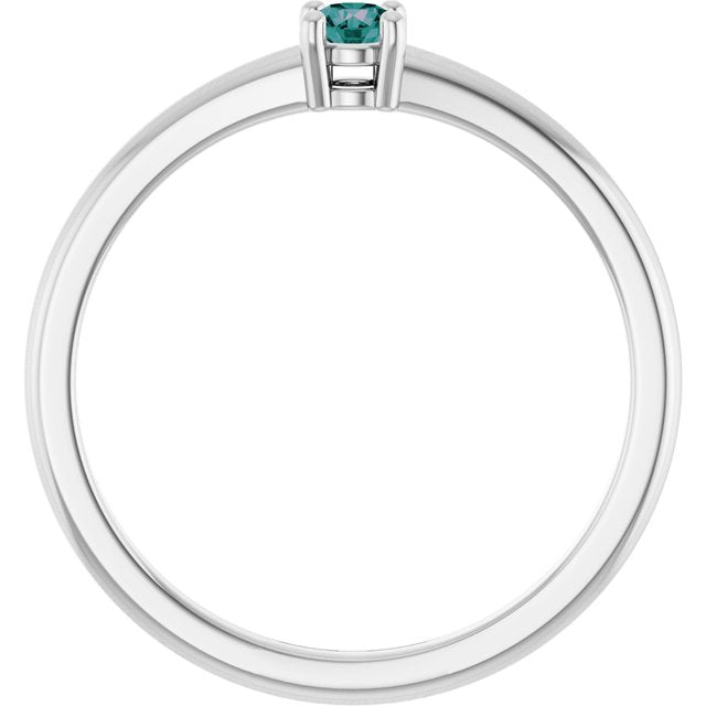 Sterling Silver Lab-Grown Alexandrite Ring