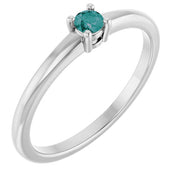 Sterling Silver Lab-Grown Alexandrite Ring
