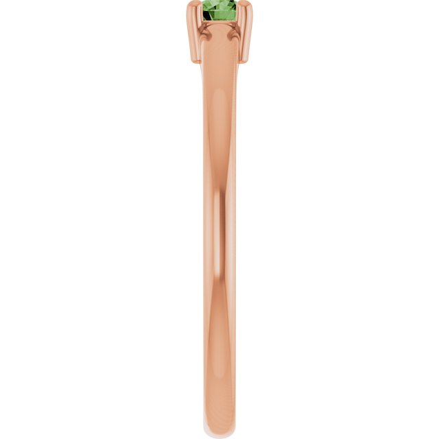 14K Rose Natural Green Sapphire Ring