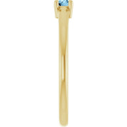 14K Yellow Natural Sky Blue Topaz Ring