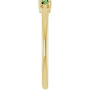 14K Yellow Natural Green Sapphire Ring