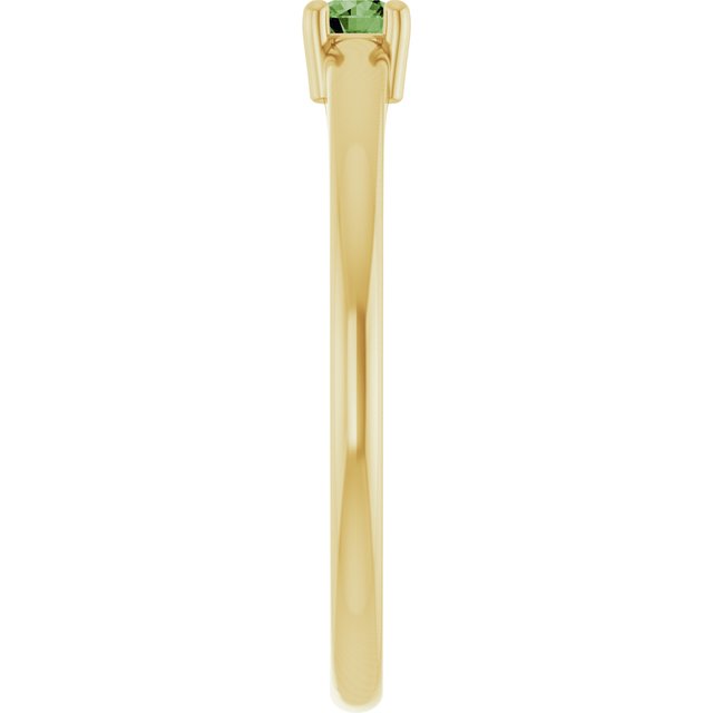 14K Yellow Natural Green Sapphire Ring