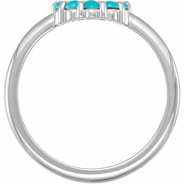 Platinum Natural Turquoise Cabochon Halo-Style Ring
