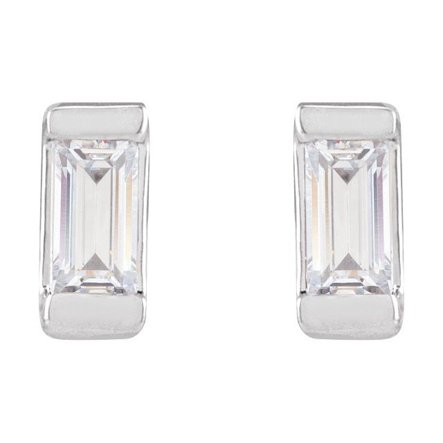 14K White .08 CTW Lab-Grown Diamond Earrings