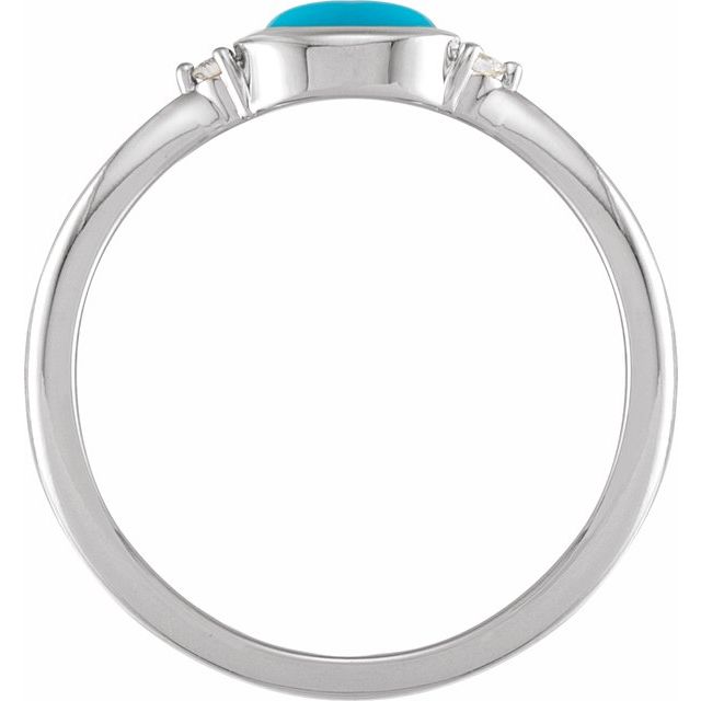 Platinum Natural Turquoise & .03 CTW Natural Diamond Ring