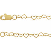 14K Yellow Gold-Filled 3.2 mm Heart Chain by the Inch