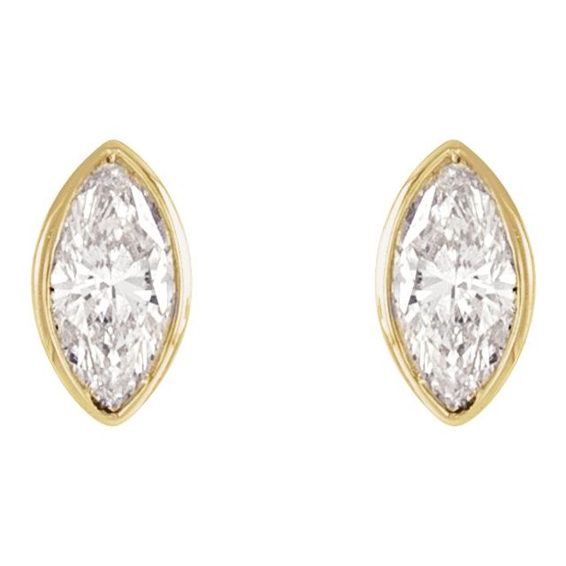 Marquise Bezel-Set Stud Earrings