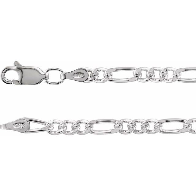 Sterling Silver 3.5 mm Figaro 18" Chain